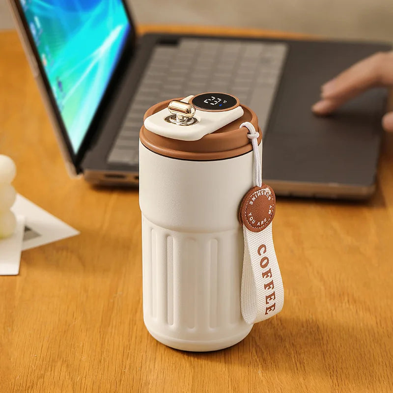 450Ml Thermos Bottle Smart Display Temperature 316 Stainless Steel Vacuum Cup Office Coffee Cup Business Portable Thermal Mug