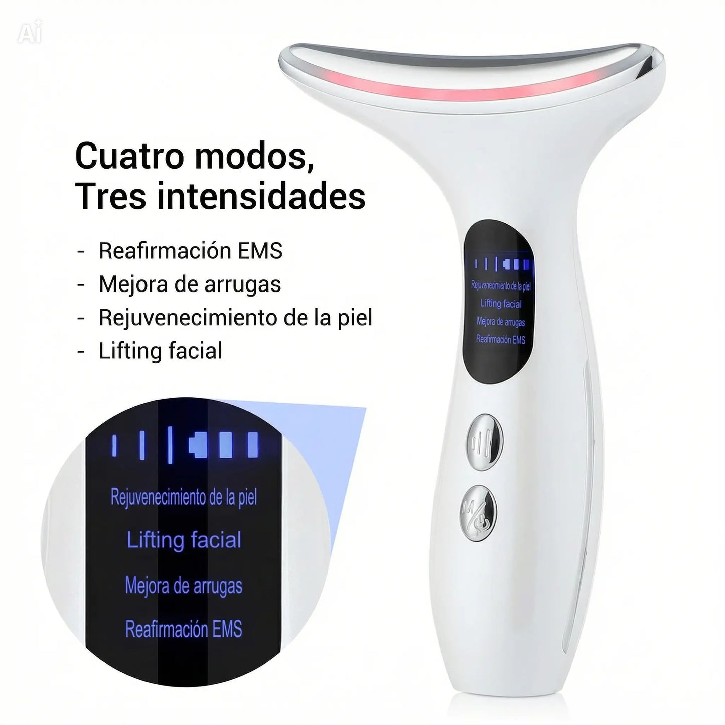 Masajeador facial de microcorrientes